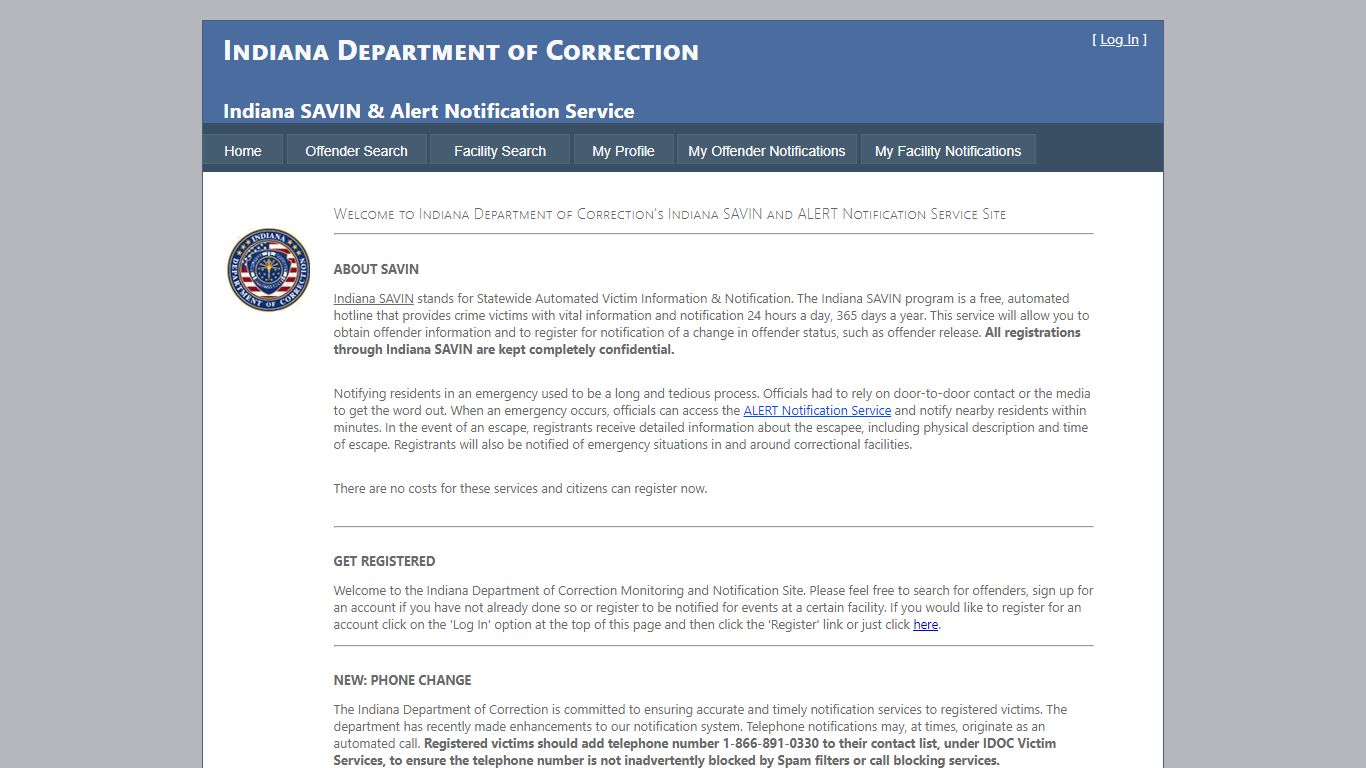 Indiana Department of Correction - IDOC Home Page